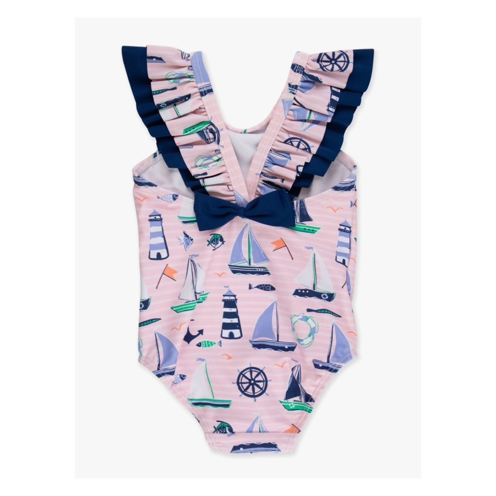 Rugged Butts Bow V-Back One Piece Swimsuit NWT